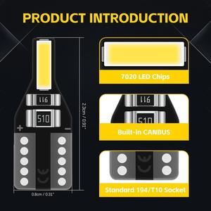 Accessoires d'éclairage automobile : Ampoules LED T10, LED 7020, LED T10 W5W, LED 168 Canbus, et ampoules LED de dôme d'avertissement pour éclairage intérieur de portière de voiture - Product Image 3
