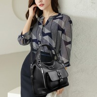 Sac à main en cuir souple décontracté pour femmes Sac à main de luxe de créateur Sac à bandoulière Sac à main pour femmes Sac de shopping à double fermeture éclair avant