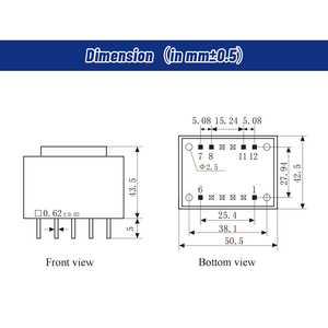 Transformador de Montaje en PCB Sellado con Epoxi YHDC PE4825-I, 15VA, 50/60Hz, 110/220/230/380V CA, Bajo Ruido, Alta Resistencia Dieléctrica (3.75KV), CE - Product Image 4
