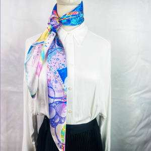 90*90 cm 스퀘어 숙녀 디자이너 스카프 스타일 여성 실크 새틴 스카프 대량 - Product Image 2