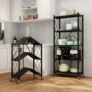 Estantería de cocina para el hogar de alta calidad directa de fábrica, estantería de almacenamiento de baño de acero y <span class=keywords><strong>metal</strong></span> con pintura en blanco y negro - Product Image 4