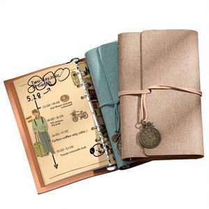 Carnet de voyage A6 en similicuir, petit carnet à feuilles mobiles, idéal pour le bureau, carnet <span class=keywords><strong>TN</strong></span>, cadeau transfrontalier - Product Image 1