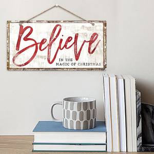 In stock: Modern minimalist living room decorative paintings, English <b>wall</b> inspirational signs, wooden plaques, "Believe in - Product Image 1
