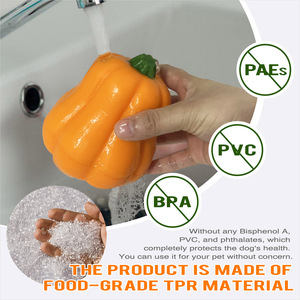 Pumpkin Shape <b>Dog</b> Chew Toy Orange Plastic Squeaker Boredom Buster for <b>Dogs</b> Halloween Fun Style - Product Image 5