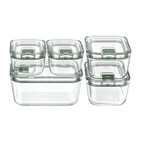 5-delige set transparante keuken opbergdozen, op maat gemaakte bentobox, groothandel, koelkast organizer voor snacks, noten en fruit