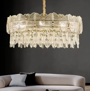 Zèle d'éclairage personnalisé hôtel villa pendentif lumières led design plafond suspendu rond moderne lustre en cristal - Product Image 5
