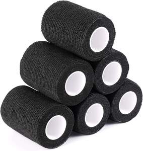 Rouleaux de bandage cohésifs de sport en tissu non tissé noir de 3 pouces <span class=keywords><strong>Bande</strong></span> de chaussettes de football - Product Image 1