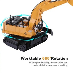 Huina 2.4G Télécommande RC en Alliage Excavatrice Bulldozer 1/16ème 12 Canaux + Chargeuse-<span class=keywords><strong>pelleteuse</strong></span> 2-en-1 Camion de Construction Portée 25m Fonction Suivez-moi - Product Image 5