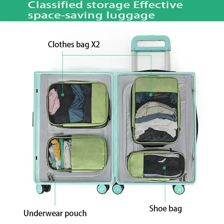 Vente en gros bon marché Extensible Bagages Valise Organisateur Sacs 4 Pièces Ensemble Voyage Emballage Organisateur Sac