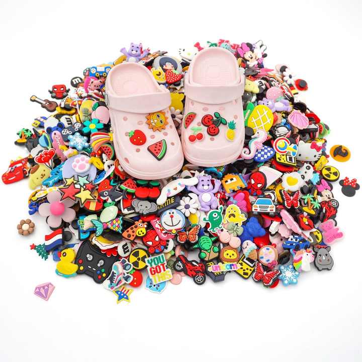 30 50 100pc Random PVC Shoe Charms, Wristband Bracelet Decoration with ...