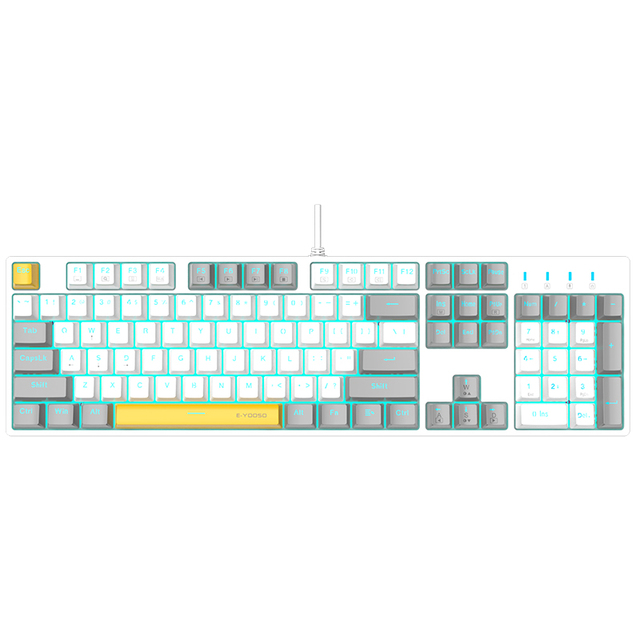 Wired Mechanical Gaming Keyboard Full-size Computer Keyboard 104 Key LED Backlight  Wired Mechanical Gaming Keyboard