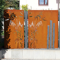 Paravents en acier corten découpés au laser, résistants à l'eau, durables, de style rustique et luxueux GNEE, avec un design Art Déco, pliables, pour l'extérieur