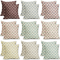 Housse de coussin en lin fleuri |   Housse de coussin imprimée motif plantes printanières pour la décoration du canapé du salon