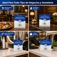 Maßgefertigte 12x12cm Spanische Acryl NFC RFID Wasserdichte Google-Bewertungskarte 100.000+ Zyklen Berührungsloser Social-Media-Ständer für Unternehmen