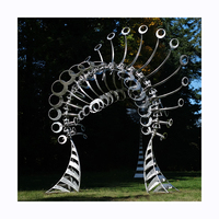 Figurine de jardin moderne abstraite en acier inoxydable, Art scientifique, abstrait, avec mouvement perpétuel, Sculpture, prix en gros