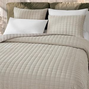 Quilt Set Queen Size <strong>Beige</strong> Reversible Coverlet Soft Microfiber Lightweight All-Season <strong>Bedspread</strong> - Product Image 4