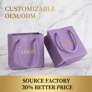 Sacchetti Regalo <span class=keywords><strong>per</strong></span> Gioielli Moderni Viola Chiaro 13x7x16cm, Confezioni in Carta Portatili <span class=keywords><strong>per</strong></span> Cosmetici e Uso Commerciale - Product Image 1