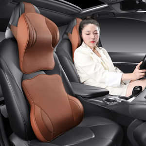 Appuie-tête de <span class=keywords><strong>voiture</strong></span> avec support lombaire, coussin cervical en mousse à mémoire de forme de qualité aéronautique, housse en cuir artificiel, style professionnel, design ergonomique - Product Image 3