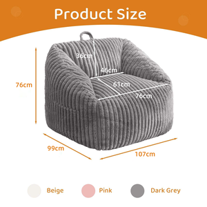 Современный настраиваемый тканевый диван-мешок для взрослых для гостиной, удобный, с ярким дизайном и боковым карманом для хранения - Product Image 2