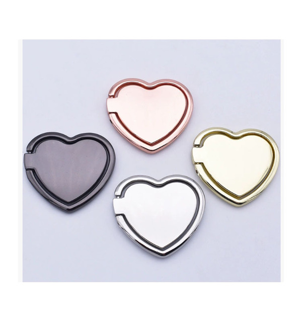 Metal Zinc Alloy Heart Shape Cell Phone Ring Holder Finger Grip Ring Holder for Cell Phone