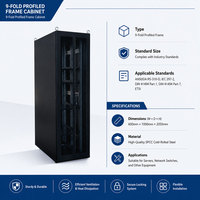 Armoire de serveur réseau robuste OEM 19 pouces, armoire de centre de données sur pied, porte en maille, panneaux latéraux amovibles, IP66