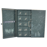 Calendrier de l'Avent écologique à 24 tiroirs, style livre, en carton rigide réutilisable, luxe, compte à rebours de Noël, logo personnalisé