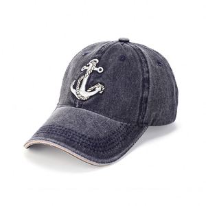 Running Summer 6 Panel Suede Mesh USA <b>Navy</b> Anchor Trucker Hat <b>Baseball</b> <b>Cap</b> - Product Image 3