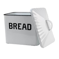 Boîte à pain en émail avec couvercle, pot de farine avec logo personnalisé imprimé de couleur blanche de 10 cm 20cm 22cm 24cm 26cm