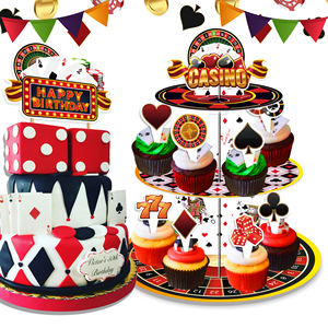 Las Vegas Party Paper Cake Stand 3 Tier Cupcake Stand Dessert Tower pour Enfants Anniversaire <span class=keywords><strong>Casino</strong></span> Party Supplies - Product Image 3