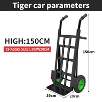 Carretilla de Plataforma Plegable de Grado Industrial - Transportador de Carga Pesada de 300 kg con Mango Ergonómico para Envíos en Almacenes