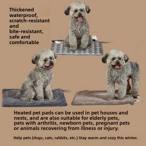 US 110V PTC japonais petite couverture en graphène pour animaux de compagnie température réglable chien/chat Pad Protection contre la surchauffe caractéristique morsure - Product Image 6