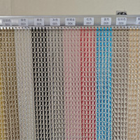 Paravent en maille de chaîne en aluminium or rose, maille métallique décorative tendance pour boutique et studio