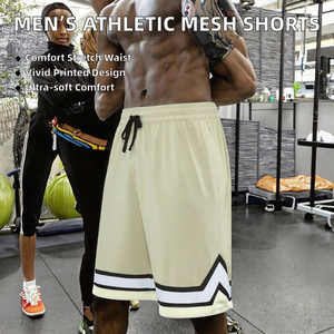 Shorts en maille pour hommes de haute qualité, séchage rapide, respirant, best-seller, 100% polyester, logo personnalisé, shorts en maille unisexe - Product Image 2