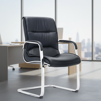 Chaise de bureau ergonomique en cuir pivotante avec support lombaire réglable, base métallique, siège de direction, couleur et taille personnalisables pour l'espace de travail
