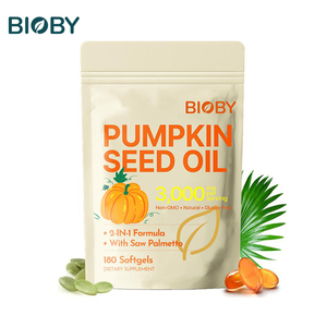 Gélules d'huile de graines de citrouille Bioby à marque privée OEM avec Saw Palmetto 3000mg pour la croissance des cheveux et le soutien de la prostate, 180 unités, complément alimentaire - Product Image 1
