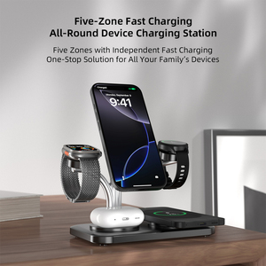 <span class=keywords><strong>Chargeur</strong></span> sans fil magnétique multifonctionnel 15W 5 en 1 pour iPhone pour <span class=keywords><strong>Samsung</strong></span> <span class=keywords><strong>Chargeur</strong></span> pour montre <span class=keywords><strong>Samsung</strong></span> <span class=keywords><strong>Chargeur</strong></span> rapide Voyage - Product Image 2