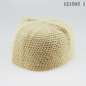 Yaseen Solid Color Handmade <b>Wool</b> Kufi Hat Breathable Muslim Men's Islamic Prayer Headwear for All Seasons Ramadan - Product Image 1
