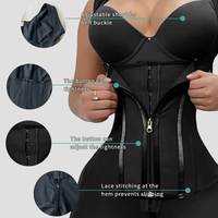 Fajas Colombianas à double compression pour femmes grandes tailles, avec fermeture éclair frontale et ouverture pratique à l'entrejambe pour sculpter les fesses