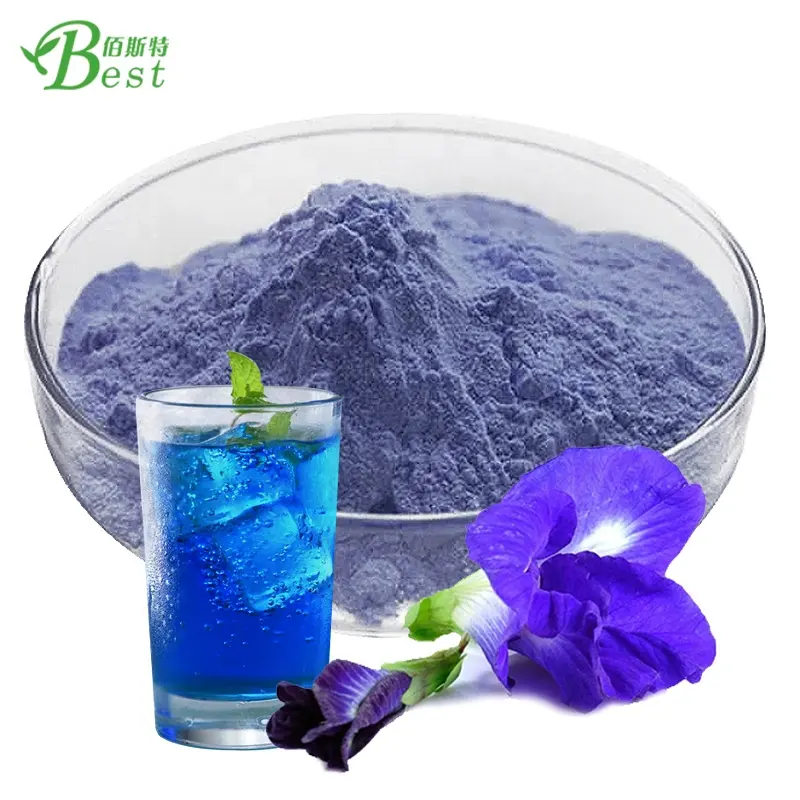 BEST Factory OEM Private Label Food Grade Flower Tea Bulk Blue Butterfly Pea Powder Blue Matcha