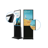 Kiosque tactile vertical sur pied pour téléviseur, écran publicitaire intérieur de 55 pouces, écran d'affichage en acier pour centre commercial
