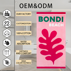 Trung Quốc 100% Cotton Cắt Velour In Tùy Chỉnh Bãi Biển Khăn Tùy Chỉnh Có Thể Gập Lại Cát Miễn Phí Hồ Bơi Khăn Bãi Biển Khăn - Product Image 6