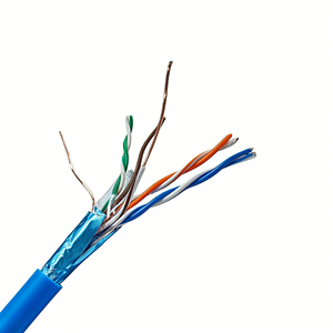 <span class=keywords><strong>สาย</strong></span>เคเบิลอีเธอร์เน็ตแบบมีฉนวนป้องกัน FTP 24AWG สำหรับใช้งานภายนอกอาคาร <span class=keywords><strong>สาย</strong></span>เคเบิลเครือข่ายอาคาร Cat5e พร้อมฉนวน PE มาตรฐาน CE/RoHS ยาว <span class=keywords><strong>100</strong></span> <span class=keywords><strong>เมตร</strong></span> - Product Image 1