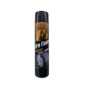 F1car automobile car care product aerosol tire shine and tire polish and tire foam cleaner spray