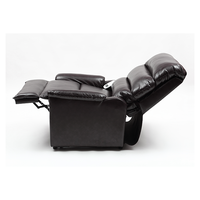 Fauteuil releveur électrique confortable en cuir et tissu, avec support auxiliaire, réglable pour personnes âgées