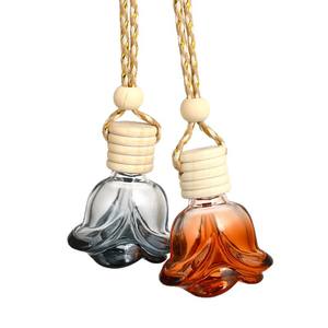 Flacon diffuseur de parfum de voiture vide de 10 ml, rond, coloré, en verre, à suspendre, pour huiles essentielles, avec bouchon en bois - Product Image 3