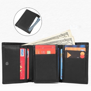 Boshiho Custom Front Pocket Trifold <b>Wallet</b> Genuine Leather <b>Wallet</b> <b>RFID</b> <b>Blocking</b> Credit Card Holder for Men - Product Image 5