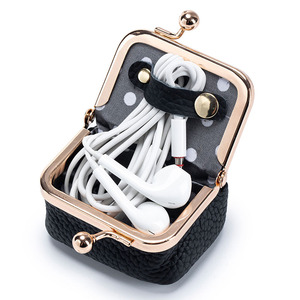 Sac en cuir véritable de petite taille avec fermeture à glissière et bague en diamant Boîte à bijoux antivol pour mini bague collier porte-monnaie - Product Image 4