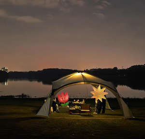 <span class=keywords><strong>Tente</strong></span> dôme Oxford imperméable et durable de luxe pour 10 personnes, deux chambres à coucher, un salon, auvent extérieur portable et réutilisable pour le camping - Product Image 5
