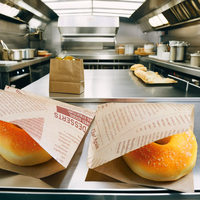 Vente en gros de sacs en papier sulfurisés personnalisés Conception gaufrée Double poche ouverte en forme de L en forme de triangle Burger Donuts Alimentaire résistant à l'huile