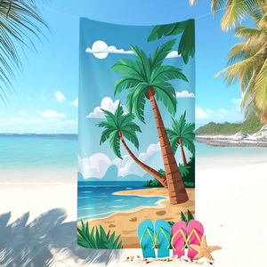 Coperta da spiaggia Tropical Island Palm Tree ad asciugatura rapida in morbida microfibra, resistente alla sabbia, per spiaggia, nuoto, campeggio e viaggi. - Product Image 3